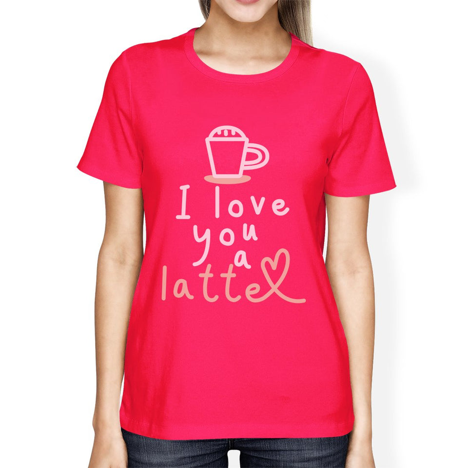 Love a Latte Womens Cotton Made Round Neck Coffee Lovers T-Shirt