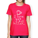 Love a Latte Womens Cotton Made Round Neck Coffee Lovers T-Shirt