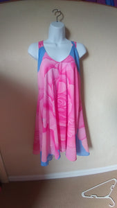 Pink Rose Dress Chiffon Back Beauty Halter Dress