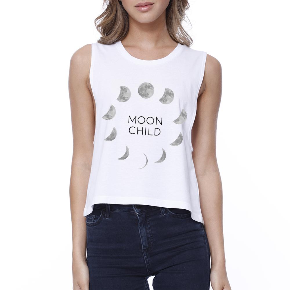 Moon Child Womens White Crop Top