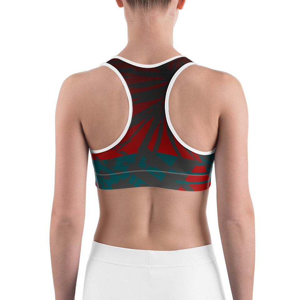 Women's Moisture Wicking Nadine Rise & Go Sports Bra (White & Black Piping)