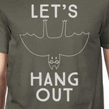 Let's Hang Out Bat Mens Dark Grey Shirt