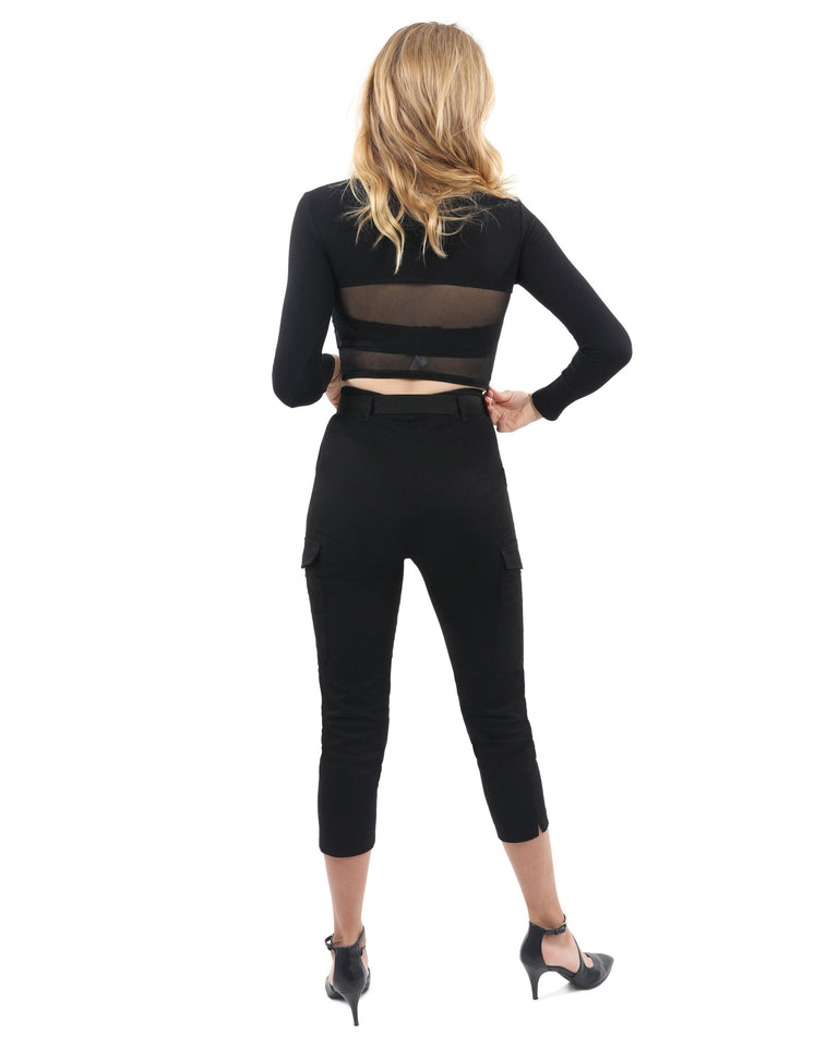 Heather Long Sleeve Crop Top