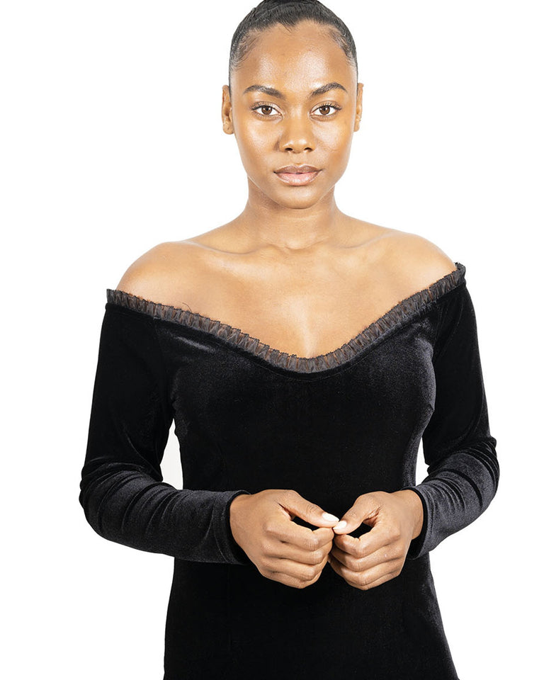 Hartford Off-Shoulder Velvet Mini Dress