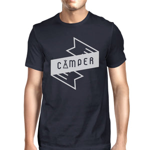 Camper Mens Navy Short Sleeve Top Mountain Graphic T Shirt for Him