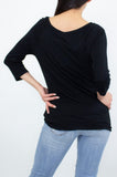 Twisted Front Comfortable Top - Black