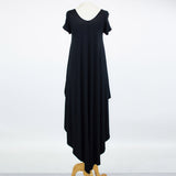 Side Slit Short Sleeve Casual Maxi Dress