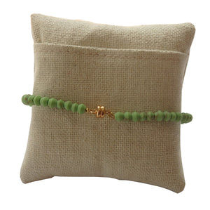Green and Brass Beaded Bracelet - Anthony's Emporium