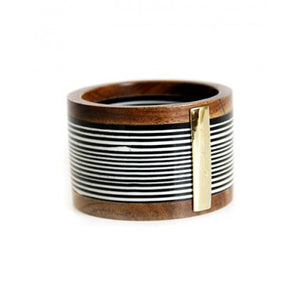 Brazilian wood cuff with Silver - Anthony's Emporium