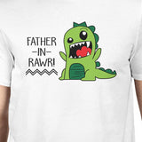 Father-In-Rawr Mens White Short Sleeve Shirt Humorous Gifts for Dad