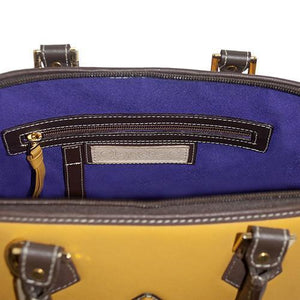 Antonia Leather Handbag- Goldenrod/Chocolate