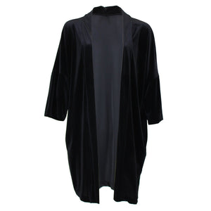 Velvet Kimono Cardigan - Black
