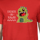 Father-In-Rawr Funny T-Shirt Gifts for Dad Men's Graphic Tee Cotton
