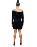 Hartford Off-Shoulder Velvet Mini Dress