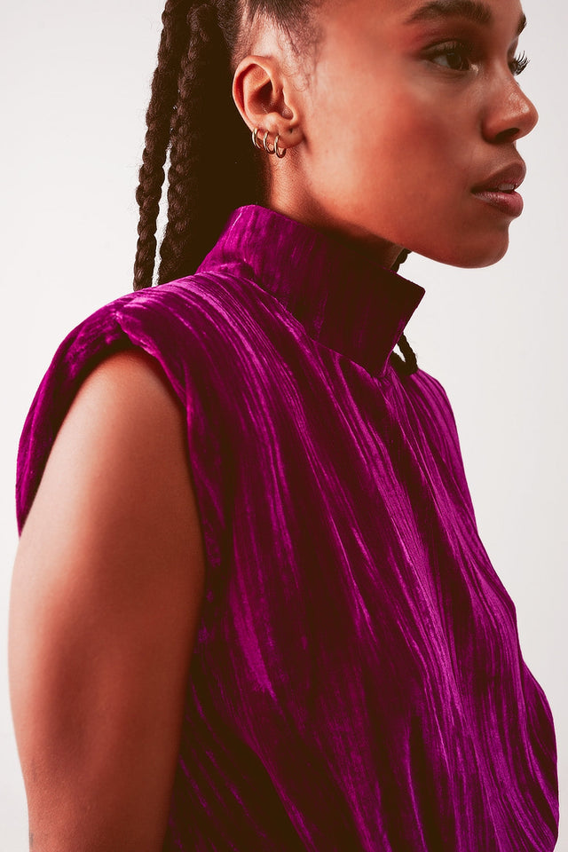 Cord Waist Belt Jumpsuit in Purple