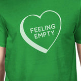 Feeling Empty Heart Men's Green Crew Neck T-Shirt Funny Graphic