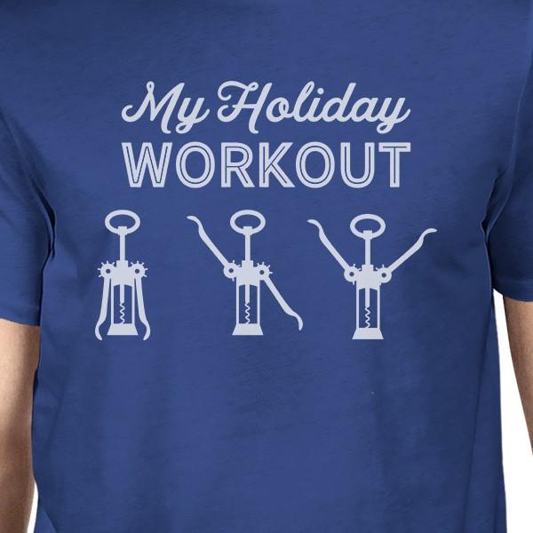 My Holiday Workout Mens Royal Blue Shirt