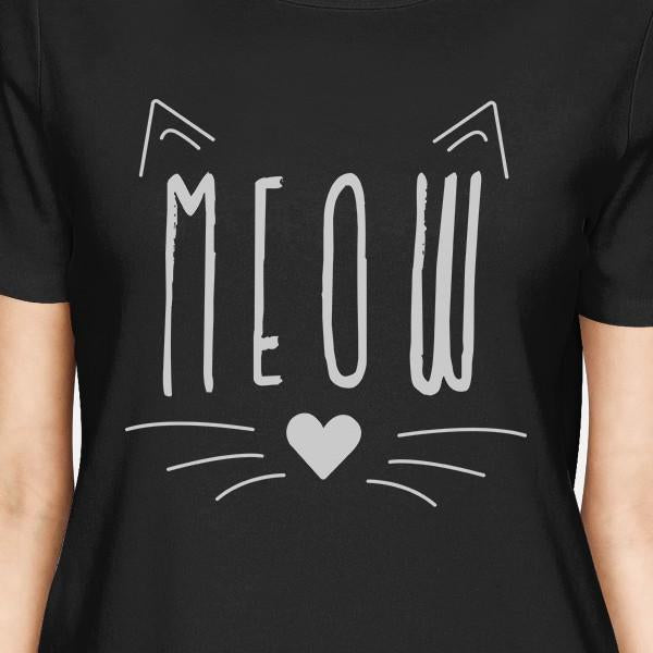 Meow Womens Black Shirt