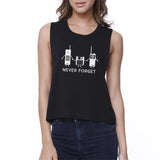 Never Forget Womens Black Crop Top