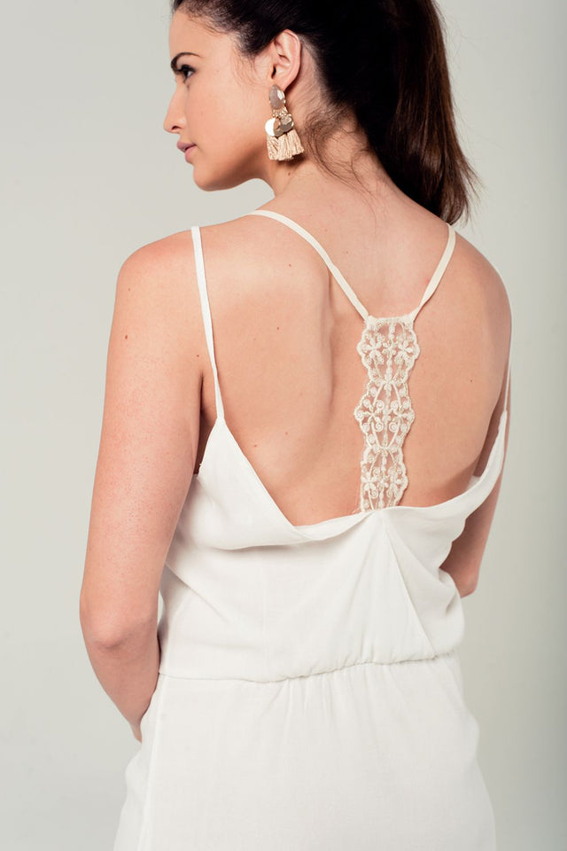 White mini dress with back crochet detail Anthony's Emporium White mini dress with back crochet detail Anthony's Emporium