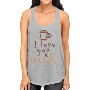 Love a Latte Womens Funny Graphic Workout Gym Tank Top Racerback