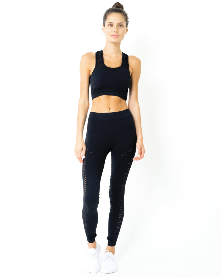 Milano Seamless Set - Leggings & Sports Bra - Black
