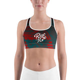 Women's Moisture Wicking Nadine Rise & Go Sports Bra (White & Black Piping)
