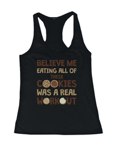 Eating Cookies Was Real Workout Women's Funny Tanktop Fitness Sport Tanktop