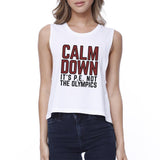 It's PE Not the Olympics Womens White Crop Top