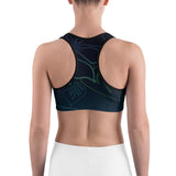 Women's Moisture Wicking a L O H a  Rise & Go Sports Bra (White & Black Piping)