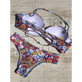 MAR RIO Floral Bandeau Brazilian Bikini - Aurora