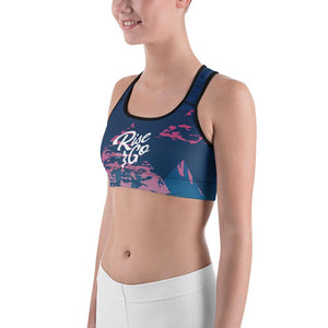 Women's Moisture Wicking Madeleine Rise & Go Sports Bra (White & Black Piping)