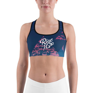 Women's Moisture Wicking Madeleine Rise & Go Sports Bra (White & Black Piping)