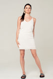 White mini dress with back crochet detail