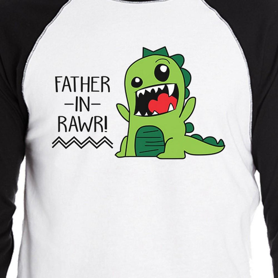 Father-In-Rawr Baseball Raglan Shirt Fathers Day Gifts for in Laws