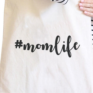 Momlife Natural Canvas Diaper Bag Unique Design for Soon to Be Moms