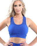 SALE! 50% OFF! Milano Seamless Sports Bra - Blue [MADE IN ITALY] - Size Small