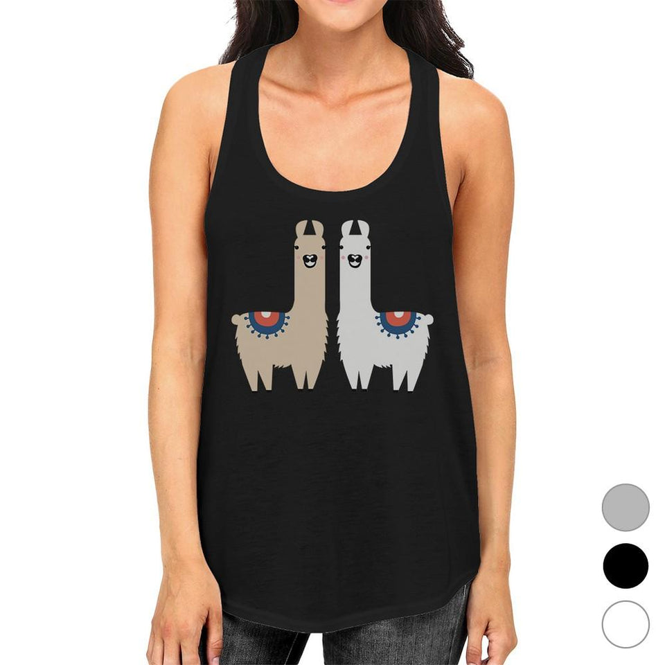 Llama Pattern Womens Cute Graphic Workout Gym Tank Top Racerback