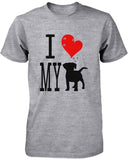 Funny Graphic Statement Womens Gray T-Shirt - I Love My Dog