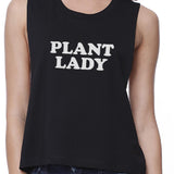 Plant Lady Women's Black Crop Top Unique Design Cute Gift Ideas
