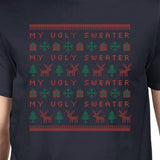 My Ugly Sweater Pattern Mens Navy Shirt