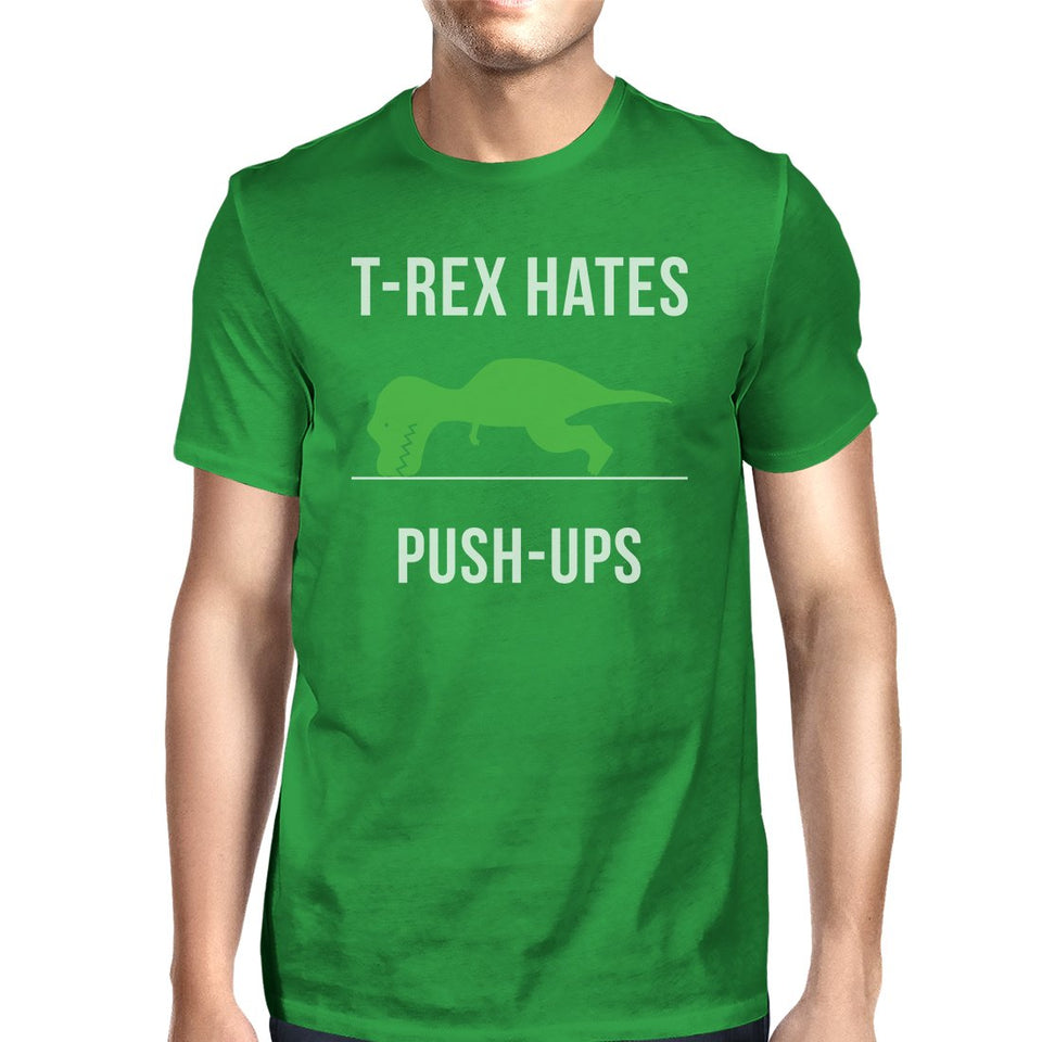 T-Rex Push Ups Mens Funny Workout Shirts Lightweight Cotton T-Shirt