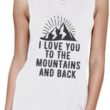 Mountain and Back White Unique Design Tank Top Gift Ideas for Teens
